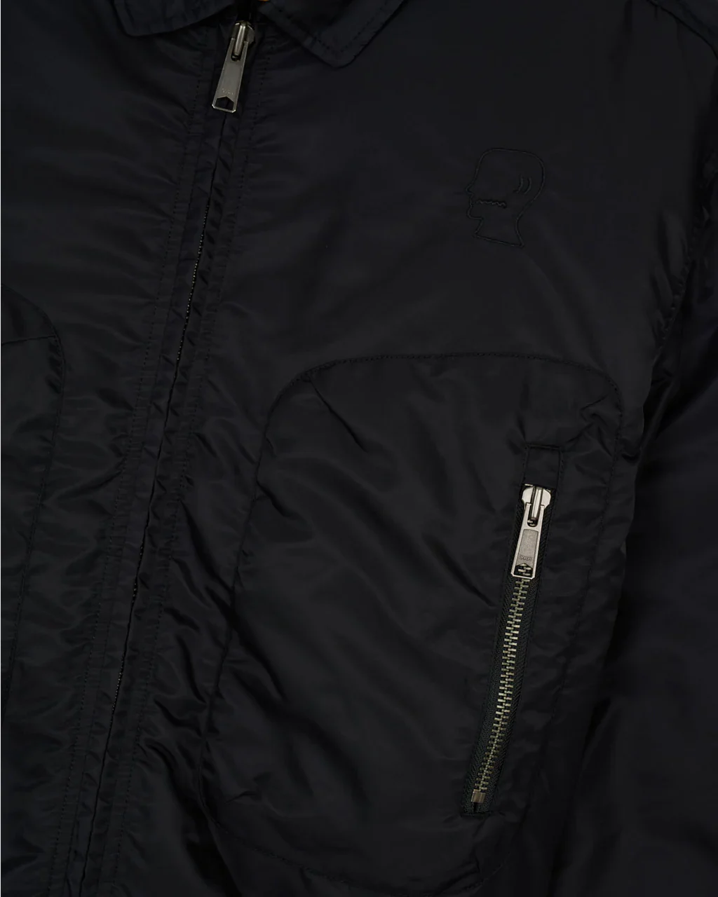EMBROIDERED 3D FLIGHT JACKET BLACK - Image 3