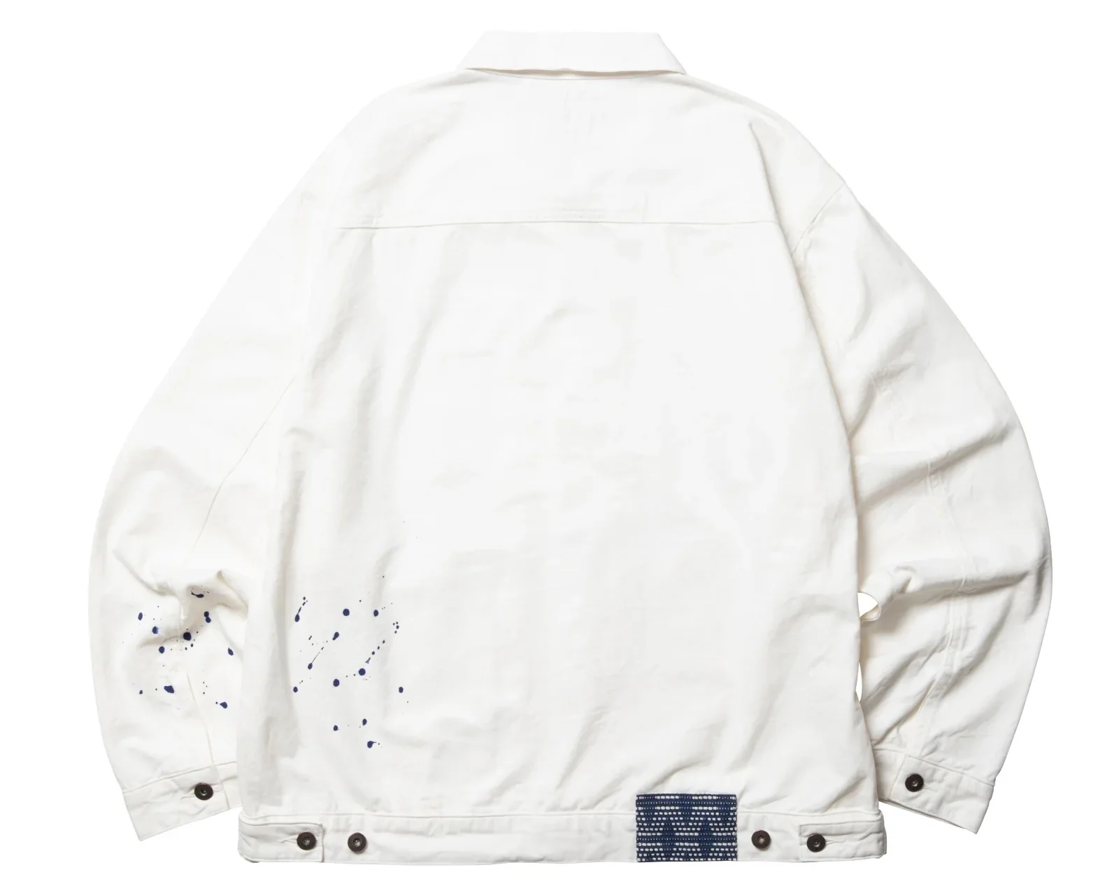 GARMENT DYED TRUCKER JACKET WHITE - Image 2