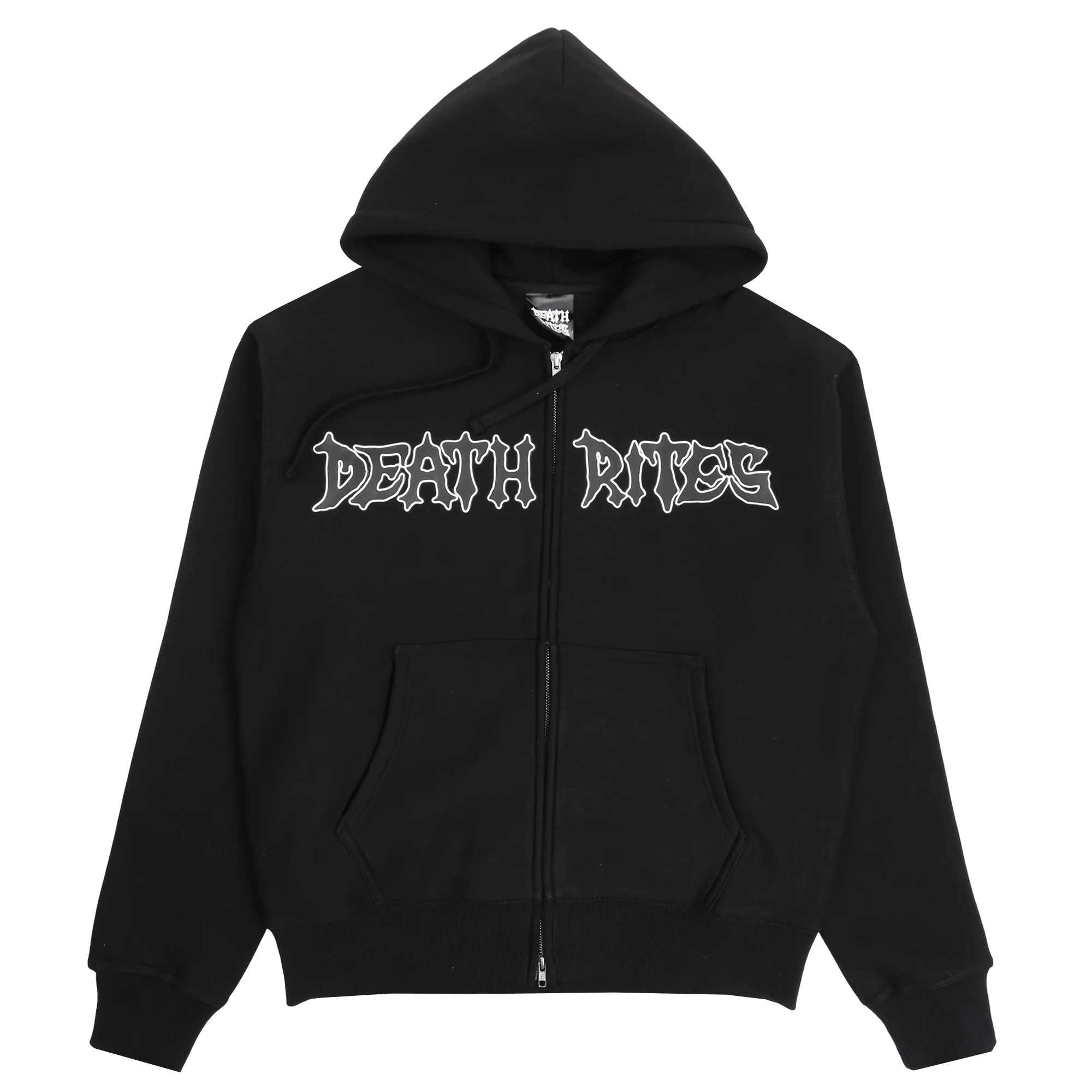 SCRIPT ZIP HOODED SWEATER BLACK