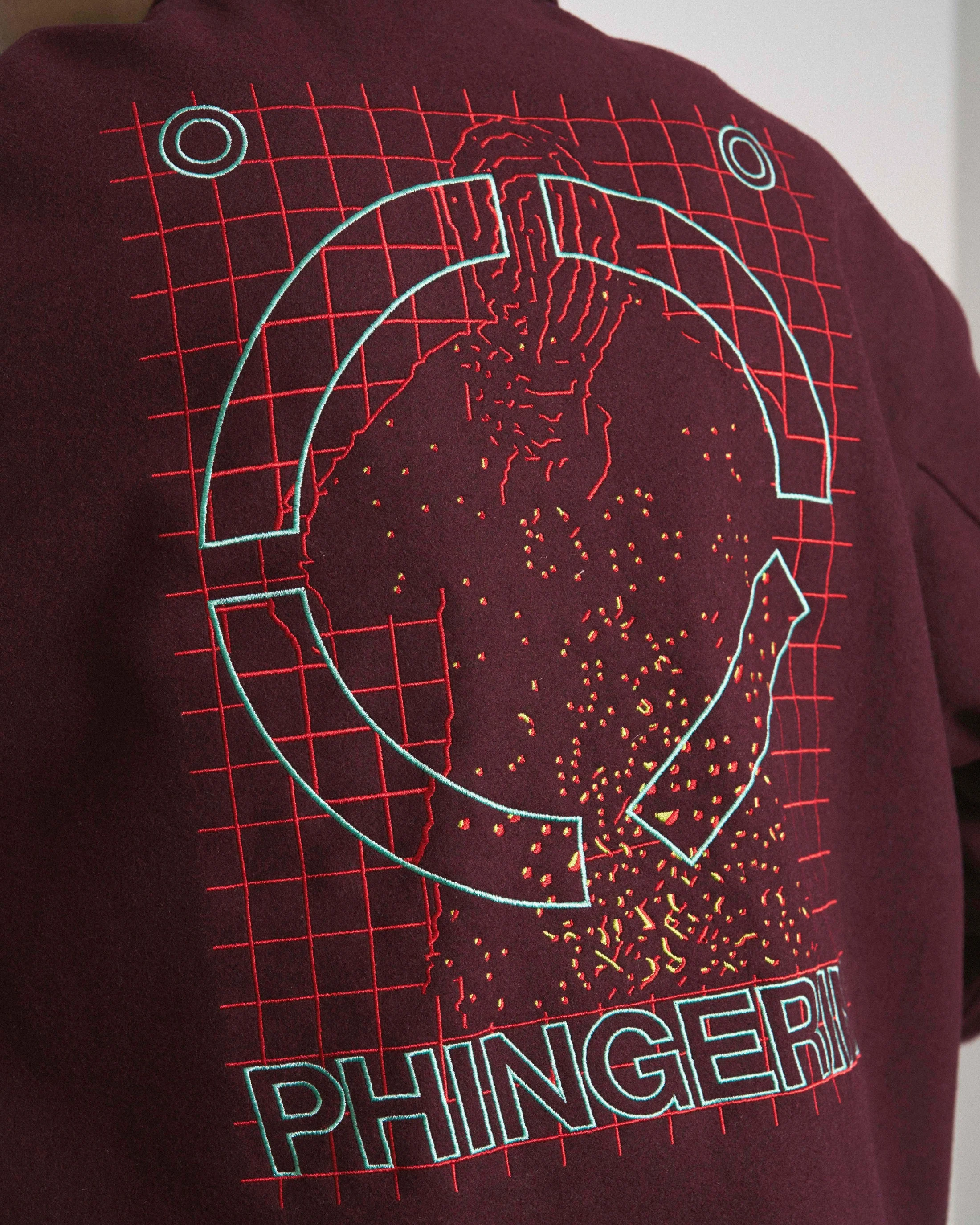 WOOL MELTON COACH JACKET BURGUNDY - Image 3